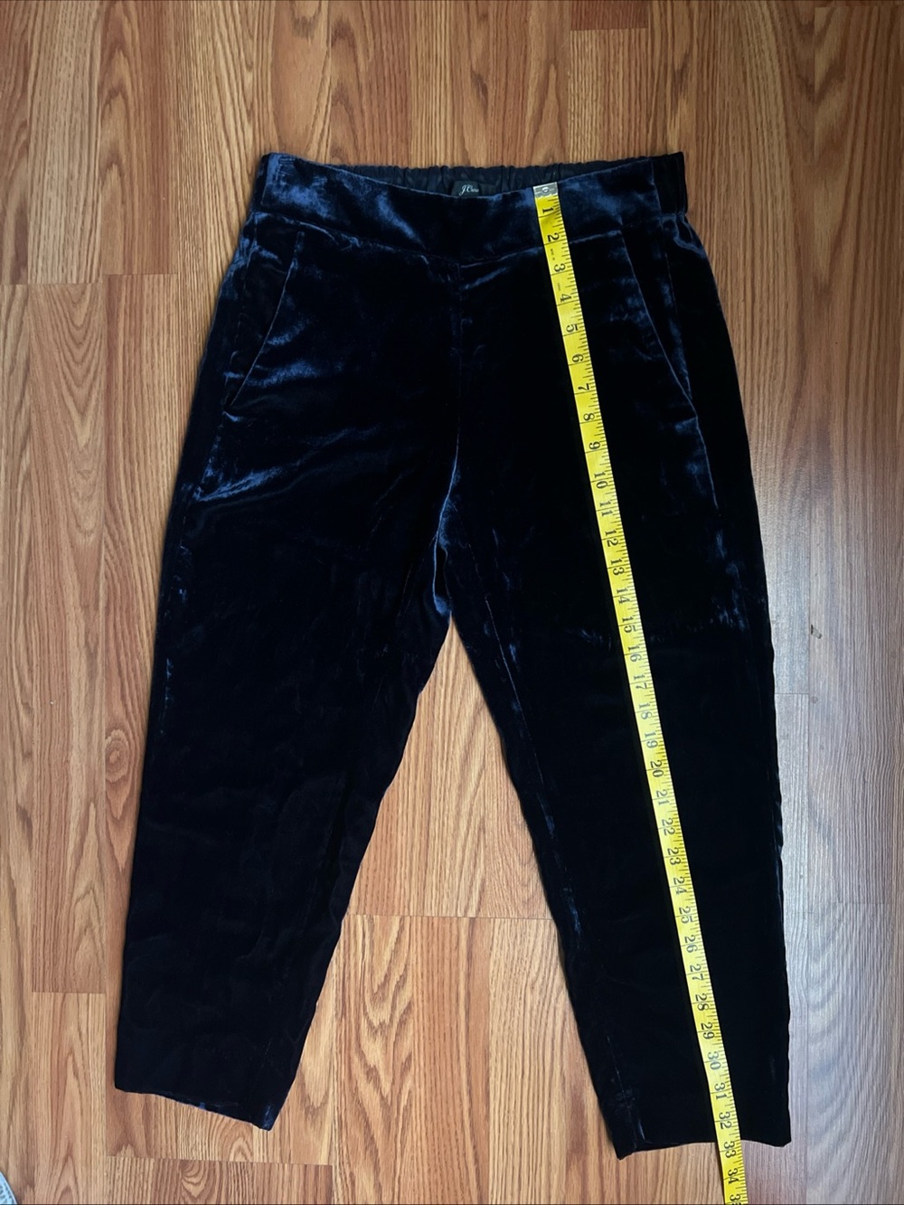 J. Crew Navy Blue Velvet Cropped Pants